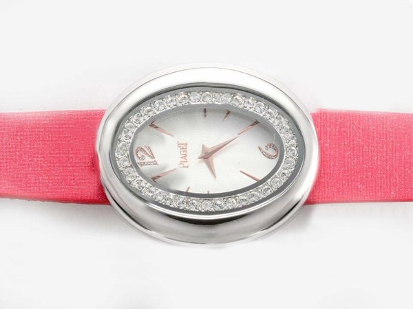 Piaget Limelight Oval-shaped G0A31059 Red Ostrich Leather Strap Oval Womens Watch
