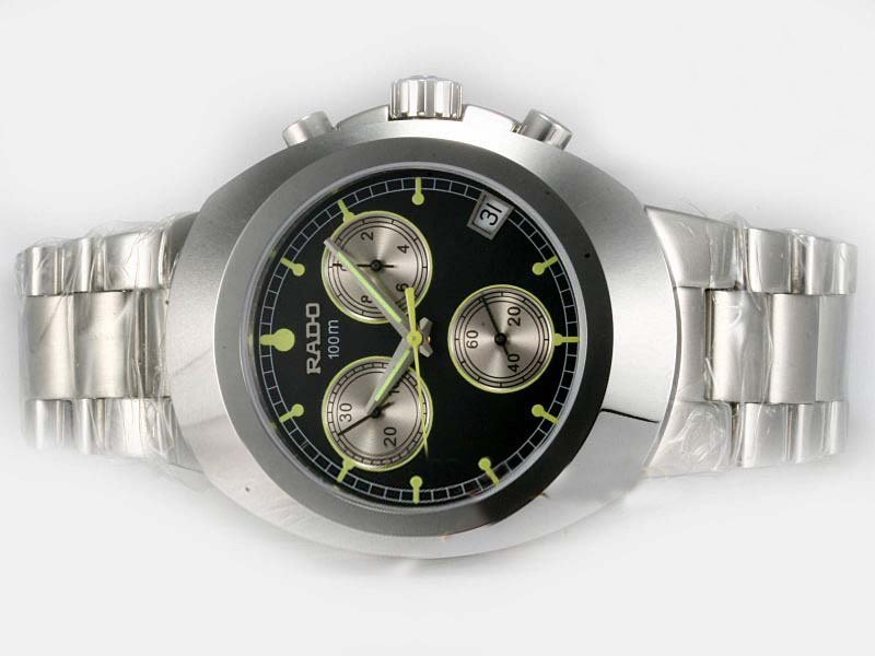 Rado DiaStar R12638153 Black Dial Stainless Steel Bezel Silver Stainless Steel Strap Watch