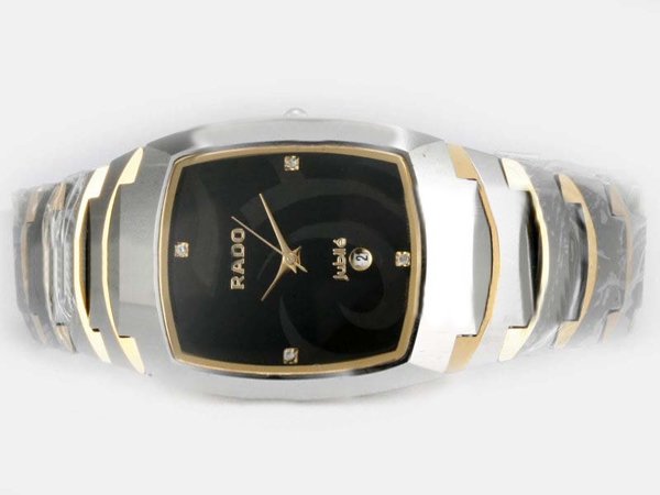 Rado Sintra 21951 Black Dial Tungsten Steel Case Rectangle Watch