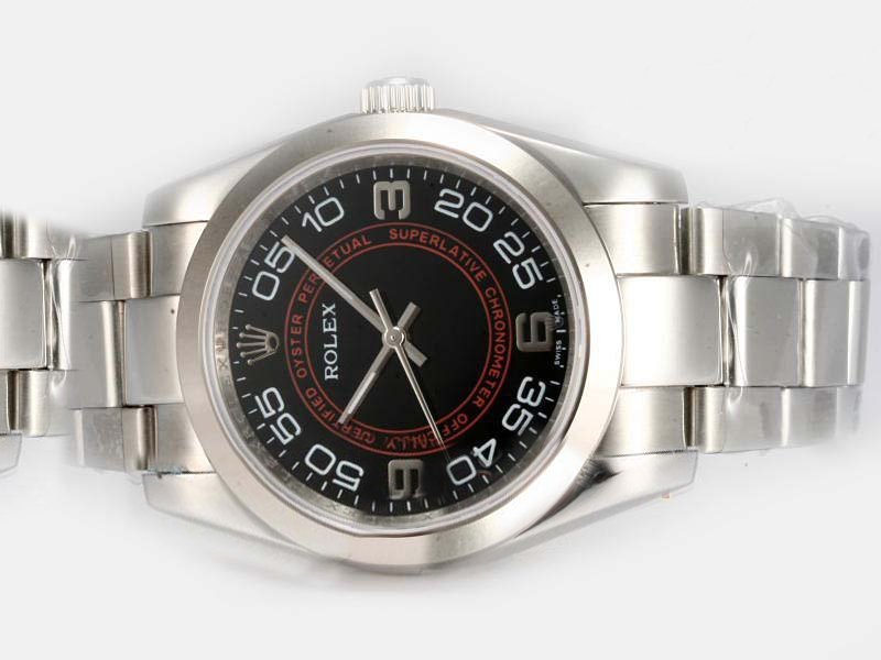 Rolex Air-King 14000 Black Dial Stainless Steel Case Round Watch
