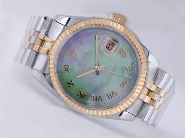 Rolex Datejust 116233 Stainless Steel Case Mens Stainless Steel with 18k Gold Bezel Watch