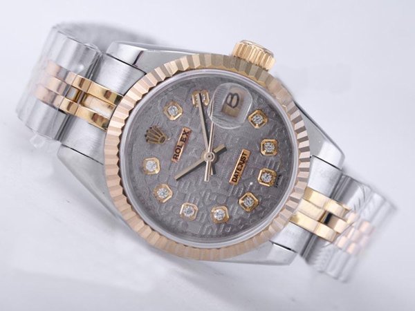 Rolex Datejust 116234 Silver Rose Gold Strap 26mm Grey Dial Watch
