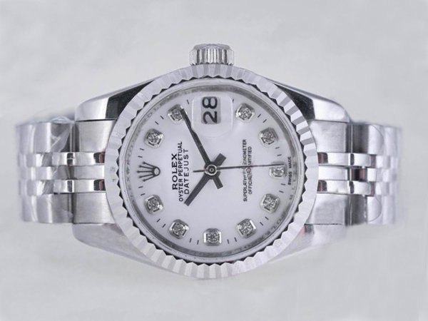Rolex Datejust 79179 Round Stainless Steel Case White Dial Watch