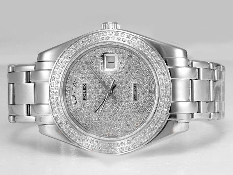 Rolex Masterpiece 18956 Stainless Steel Bezel Grey Dial Watch
