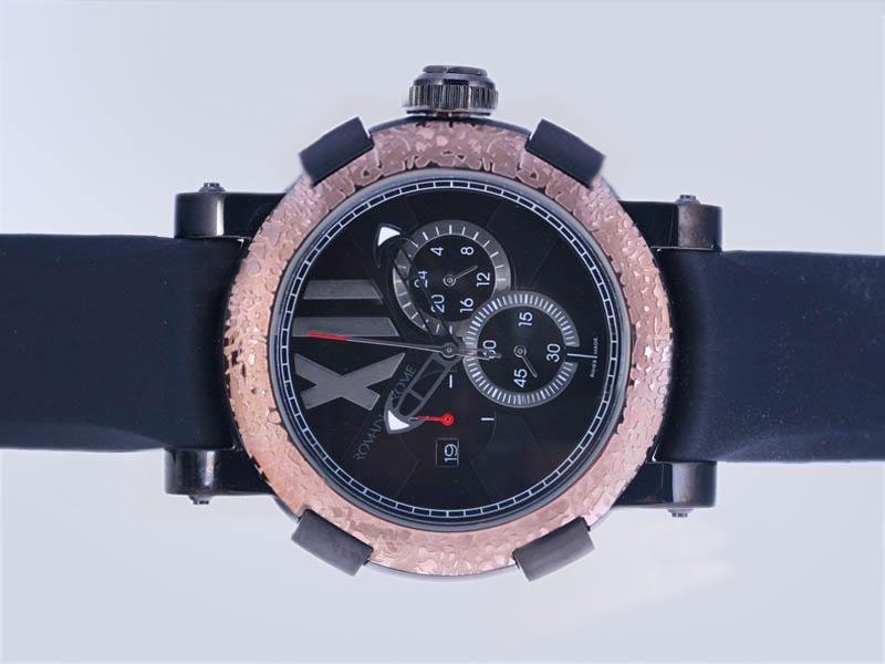 Romain Jerome Chronographes CH.T.OXY3.11BB.00.BB 50mm Black Dial Quartz Chronograph Watch