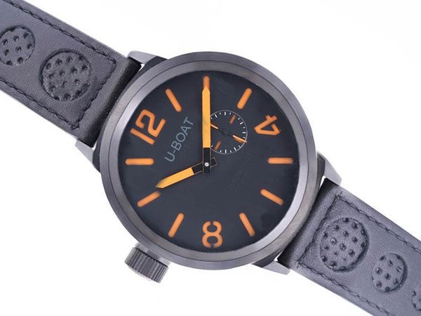 U-Boat Italo Fontana 2060 Black Crocodile Leather Strap Black Dial Watch