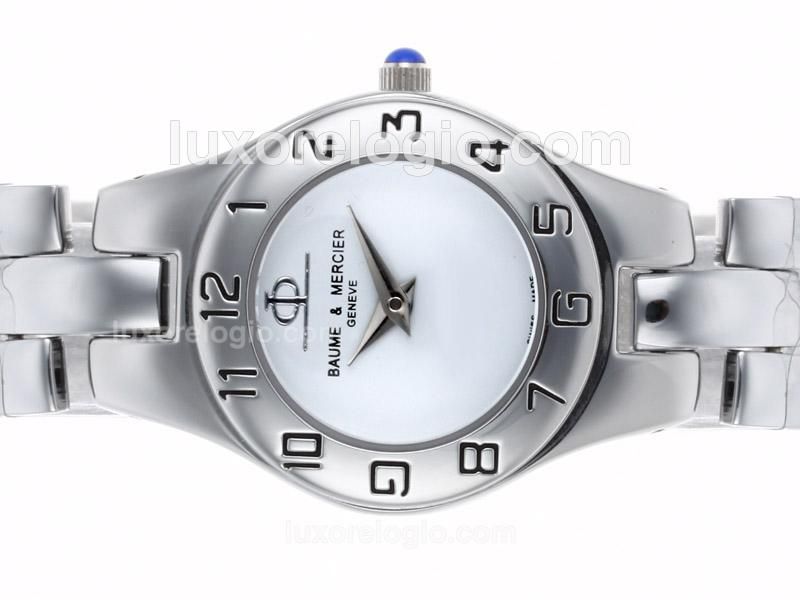 Baume & Mercier IIea with White Dial S/S-Lady Size
