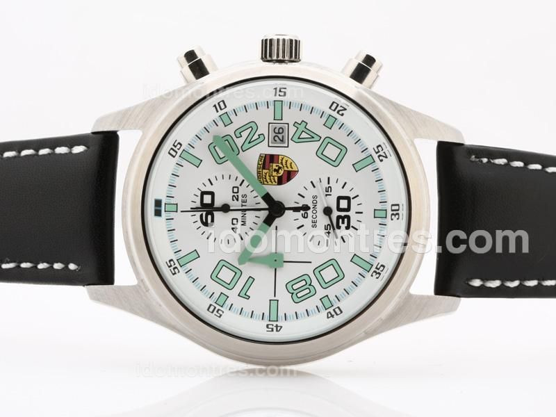 Porsche Design Classic Working Chronograph White Dial with Green Marking
