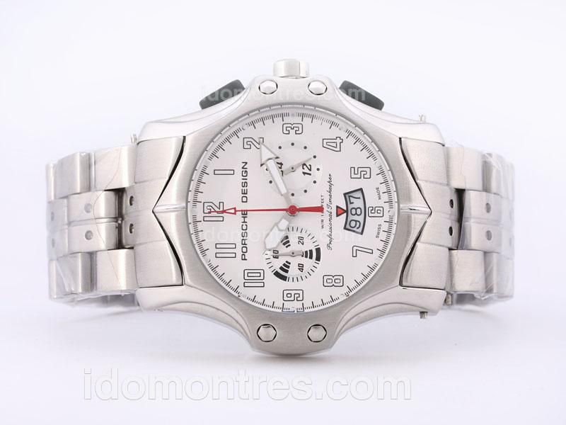 Porsche Design Classic Working Chronograph with White Dial