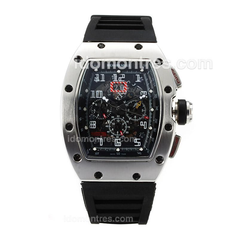 Richard Mille RM011 Automatic with Skeleton Dial-Ruuber Strap
