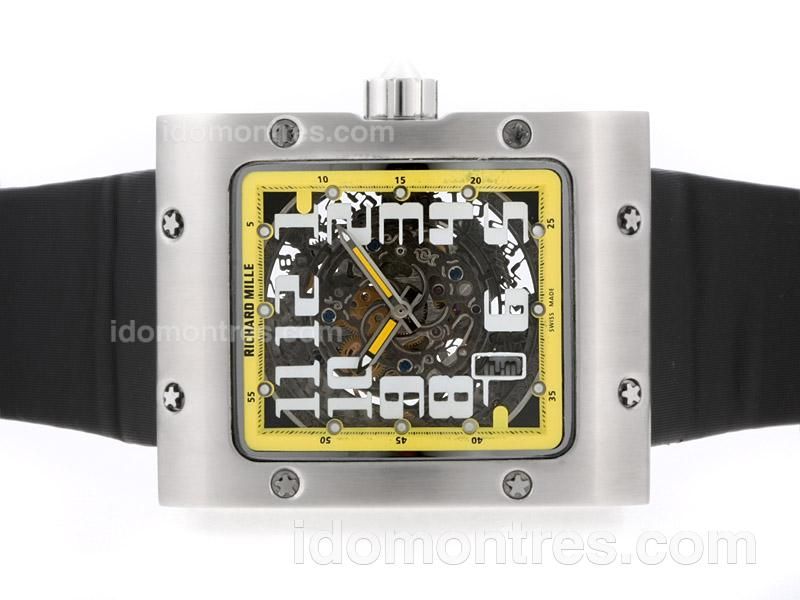 Richard Mille RM016 Automatic with Skeleton Dial-Yellow Bezel