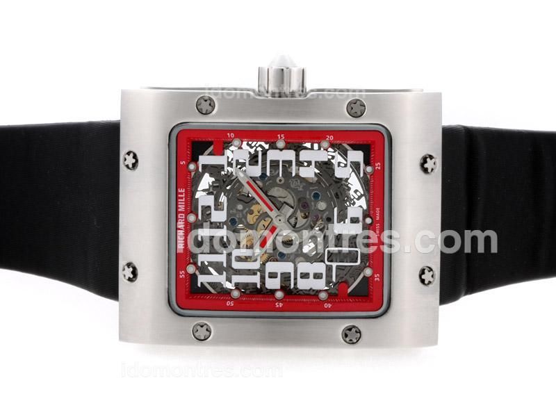 Richard Mille RM016 Automatic with Skeleton Dial-Red Bezel
