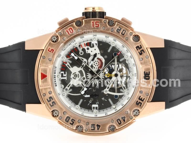 Richard Mille RM025 Automatic Rose Gold Case with Skeleton Dial