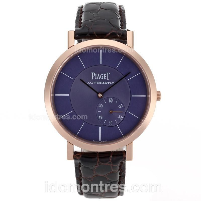 Piaget Altiplano Automatic Rose Gold Case with Blue Dial-Leather Strap