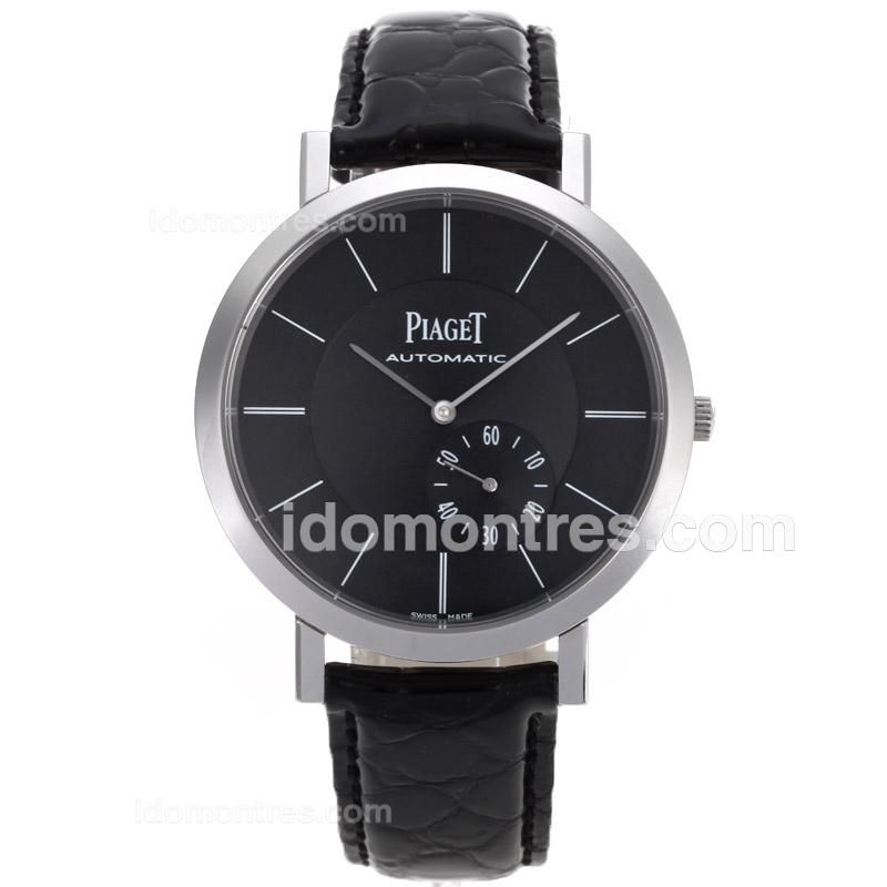 Piaget Altiplano Automatic with Black Dial-Leather Strap
