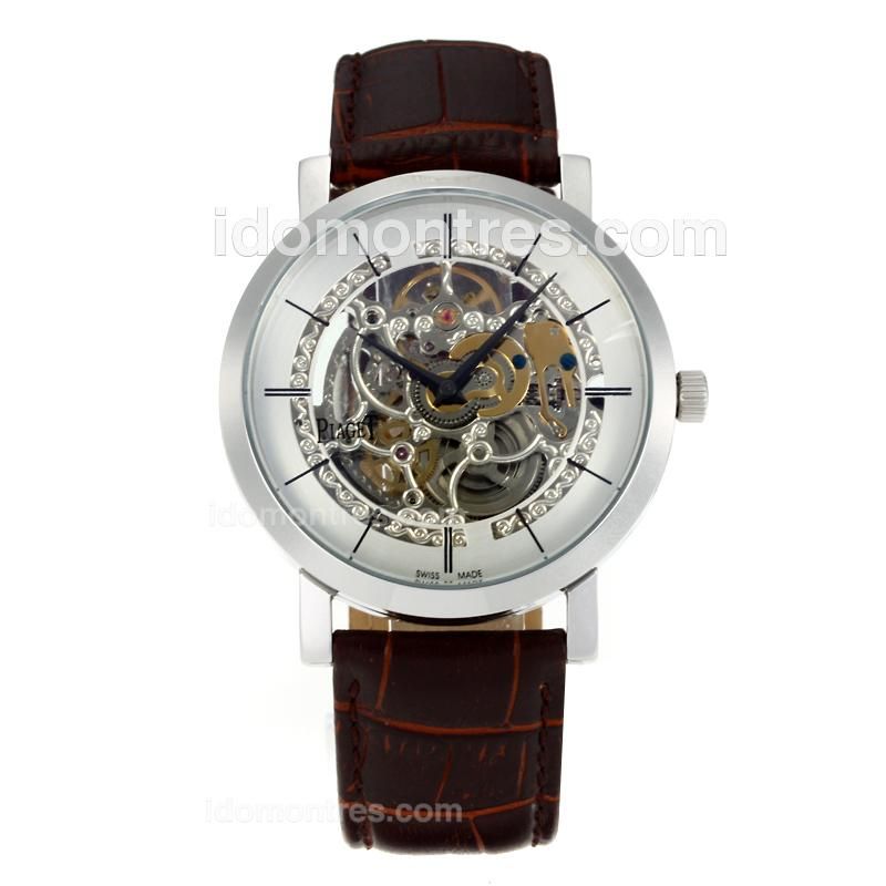 Piaget Altiplano Skeleton Automatic with White Dial-Leather Strap