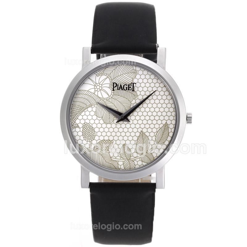 Piaget Altiplano Silver Case with Pattern Dial-Leather Strap