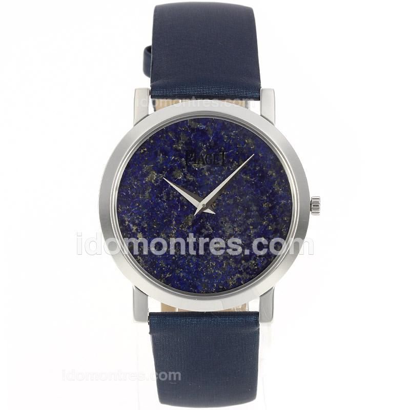 Piaget Altiplano Swiss ETA Movement with Blue Meteorite Dial-Leather Strap