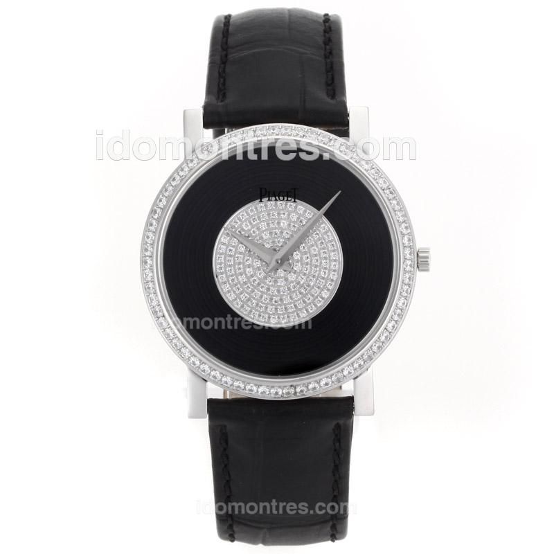Piaget Altiplano Swiss ETA Movement with Diamond Bezel and Dial-Leather Strap