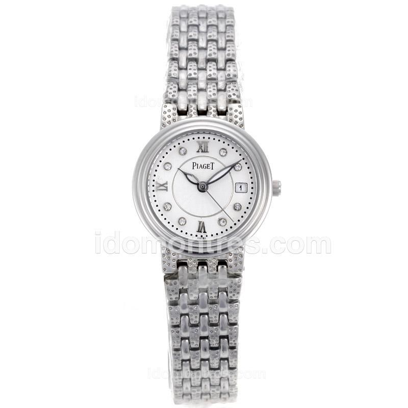 Piaget Altiplano XL Diamond Markers with White Dial S/S-Lady Size