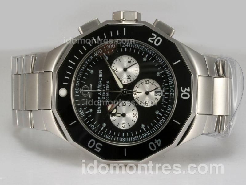 Baume & Mercier Riviera XXL Working Chronograph with Black Dial and Bezel