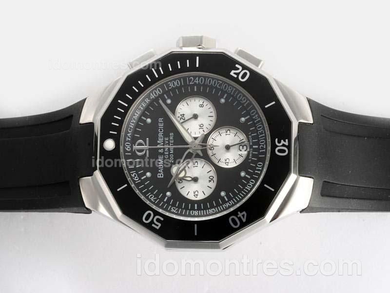 Baume & Mercier Riviera XXL Working Chronograph with Black Dial and Bezel Same Chassis As 7750-High Quality