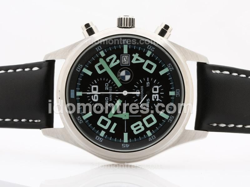 BMW Working Chronograph Black Dial with Green Marking