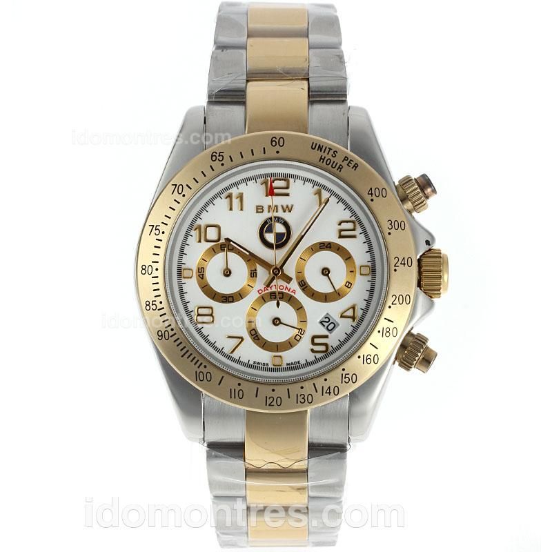 BMW Working Chronograph Two Tone with White Dial