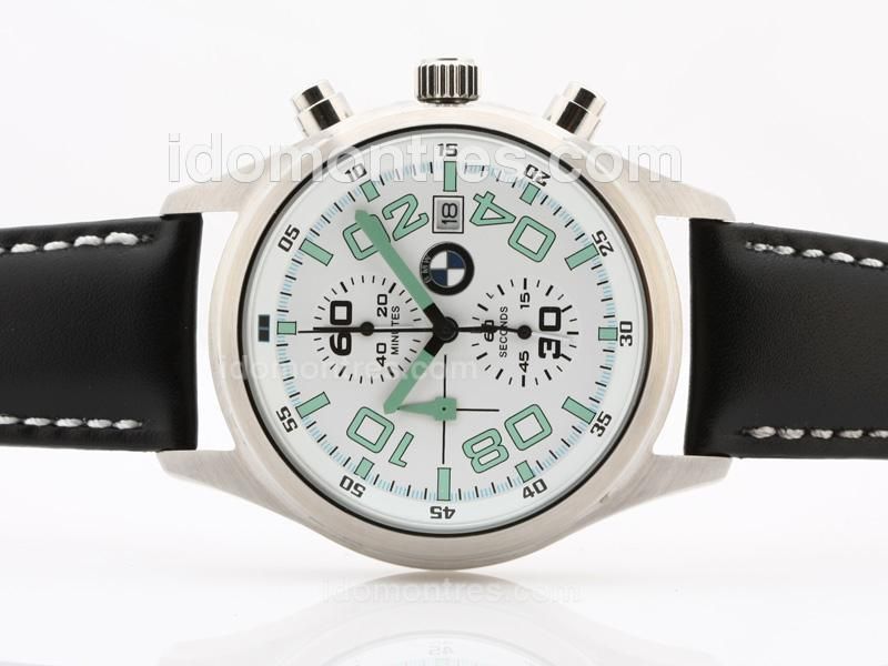 BMW Working Chronograph White Dial with Green Marking