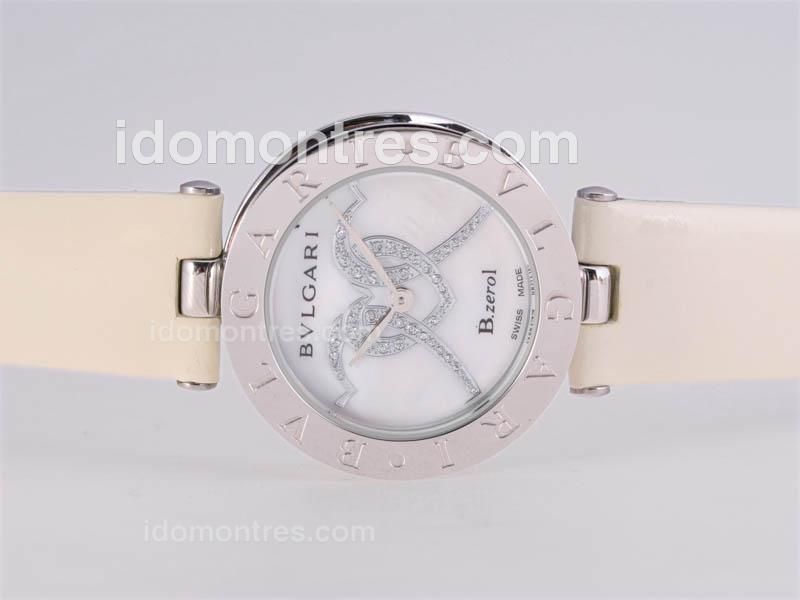 Bvlgari B zero 1 with MOP Dial and Beige Strap-Lady Size