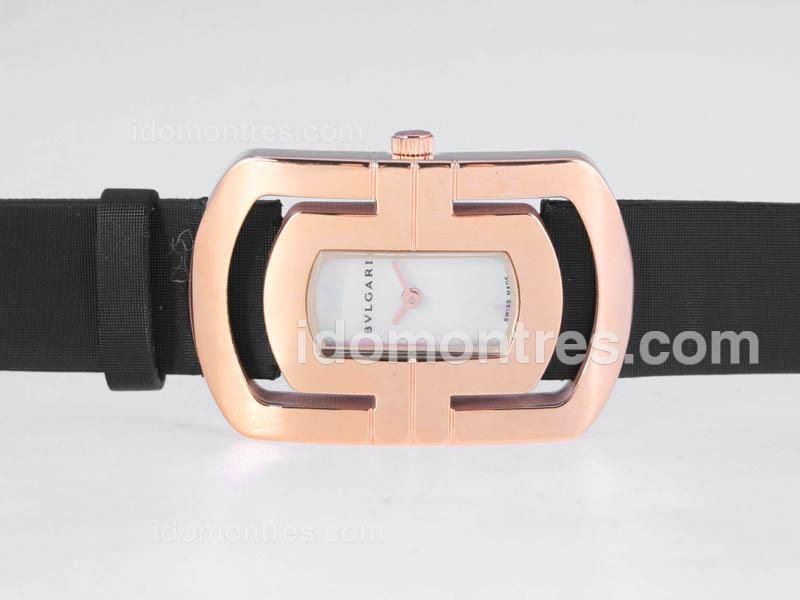 Bvlgari Rettangolo Rose Gold Case with MOP Dial