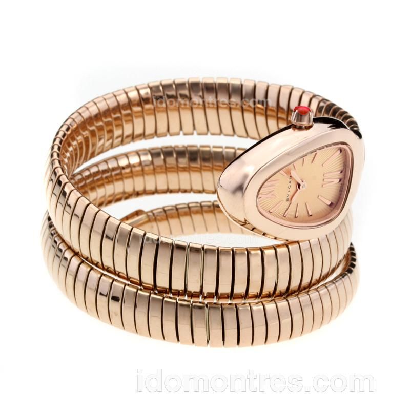 Bvlgari Serpenti Collection Full Rose Gold with Champagne Dial