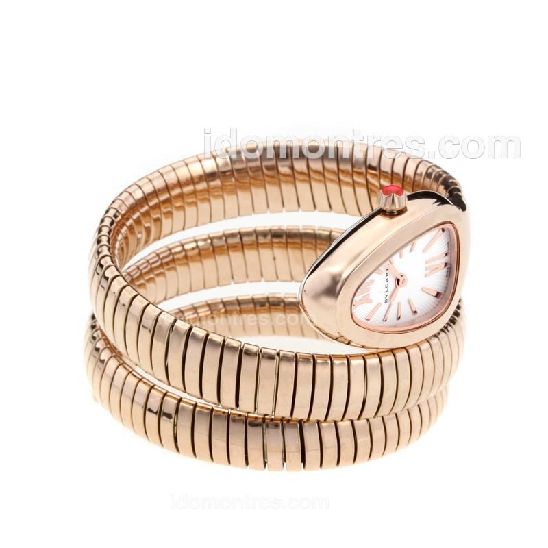 Bvlgari Serpenti Collection Full Rose Gold with White Dial