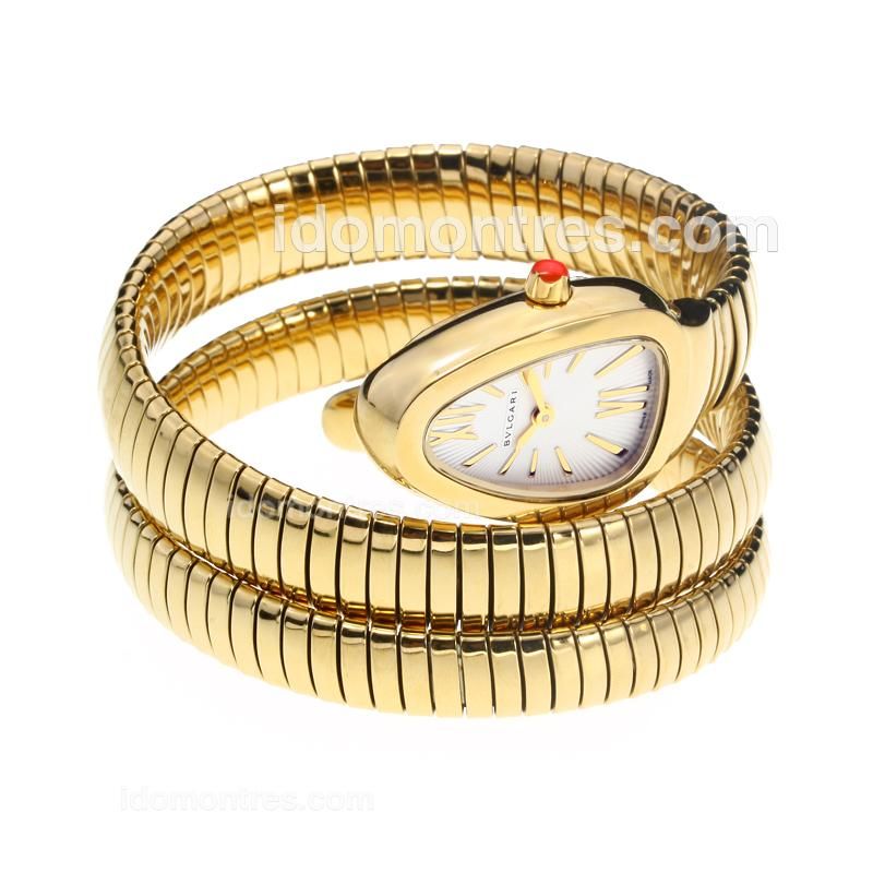 Bvlgari Serpenti Collection Full Yellow Gold with White Dial