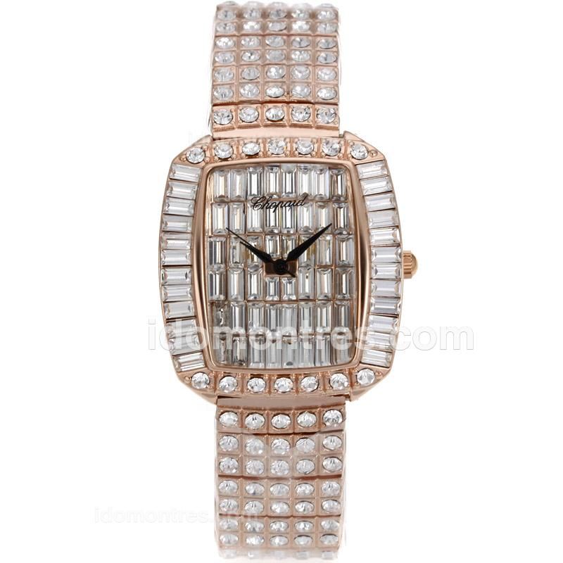 Chopard Classic Full Rose Gold with Full CZ Diamonds-Lady Size