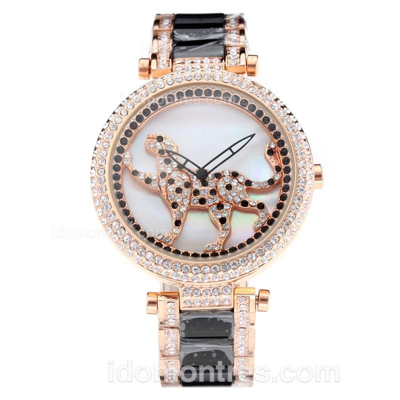 Chopard Classic Rose Gold Case Diamond Bezel with White Dial