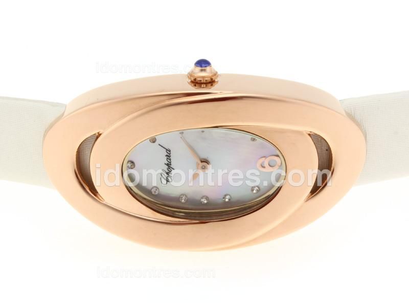 Chopard Classic Rose Gold Case Diamond Markers with MOP Dial-Lady Size