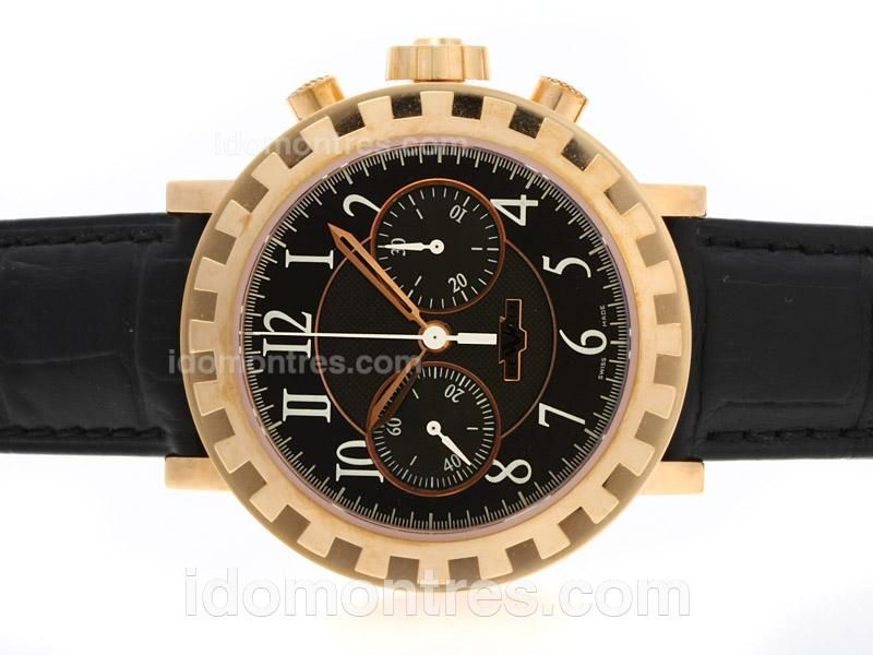 De Witt Academia Limited Edition Chronograph Lemania Movement Rose Gold Case with Black Dial