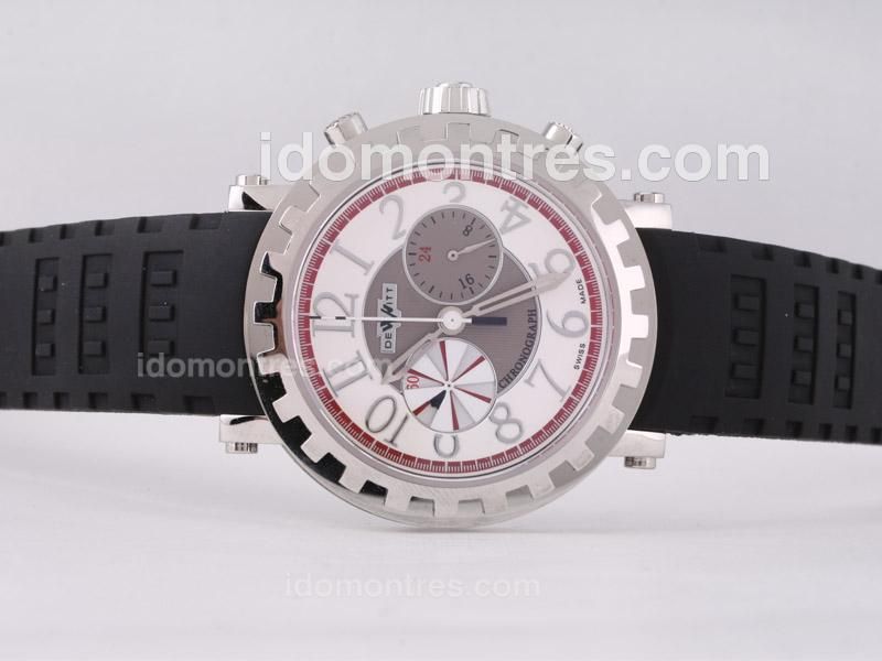 De Witt Academia Working Chronograph with White Dial-Same Structure As 7750-High Quality