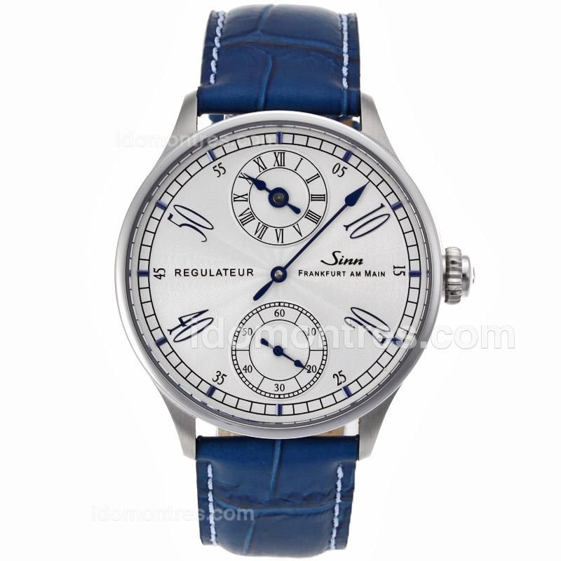 Sinn Regulateur Manual Winding Blue Markers with White Dial-High Quality