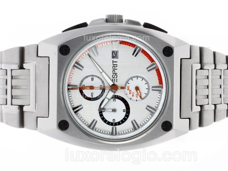 E-Sprit Working Chronograph with White Dial S/S
