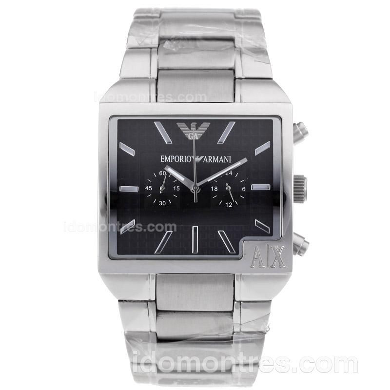 Emporio Armani Classic Working Chronograph with Black Dial S/S