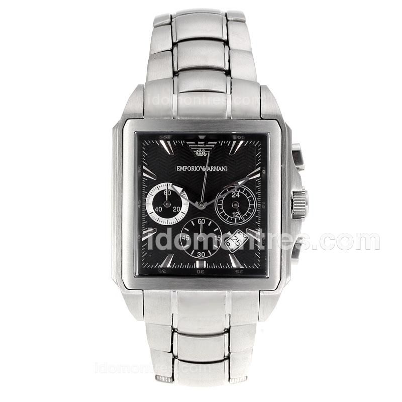 Emporio Armani Sport Working Chronograph with Black Dial S/S