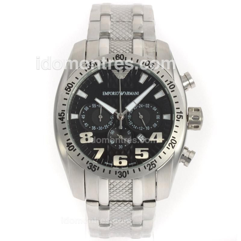 Emporio Armani Sport Working Chronograph with Black Dial S/S