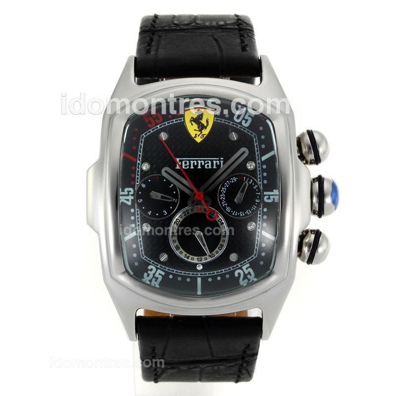 Ferrari Automatic with Black Dial-Leather Strap