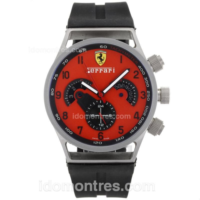 Ferrari Automatic with Red Dial-Rubber Strap