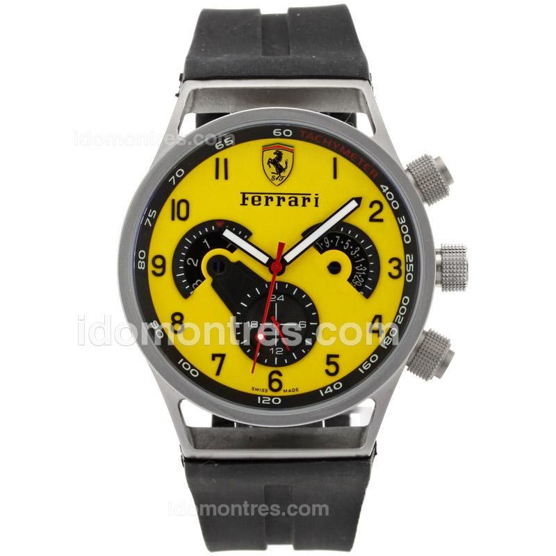 Ferrari Automatic with Yellow Dial-Rubber Strap