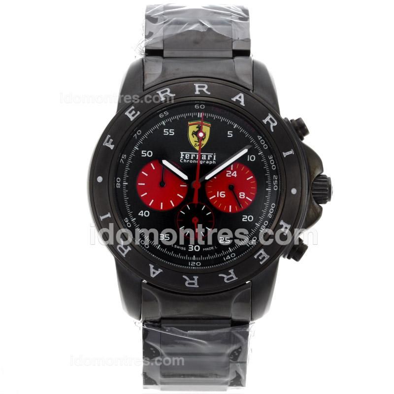 Ferrari Working Chronograph Full PVD with Black Dial