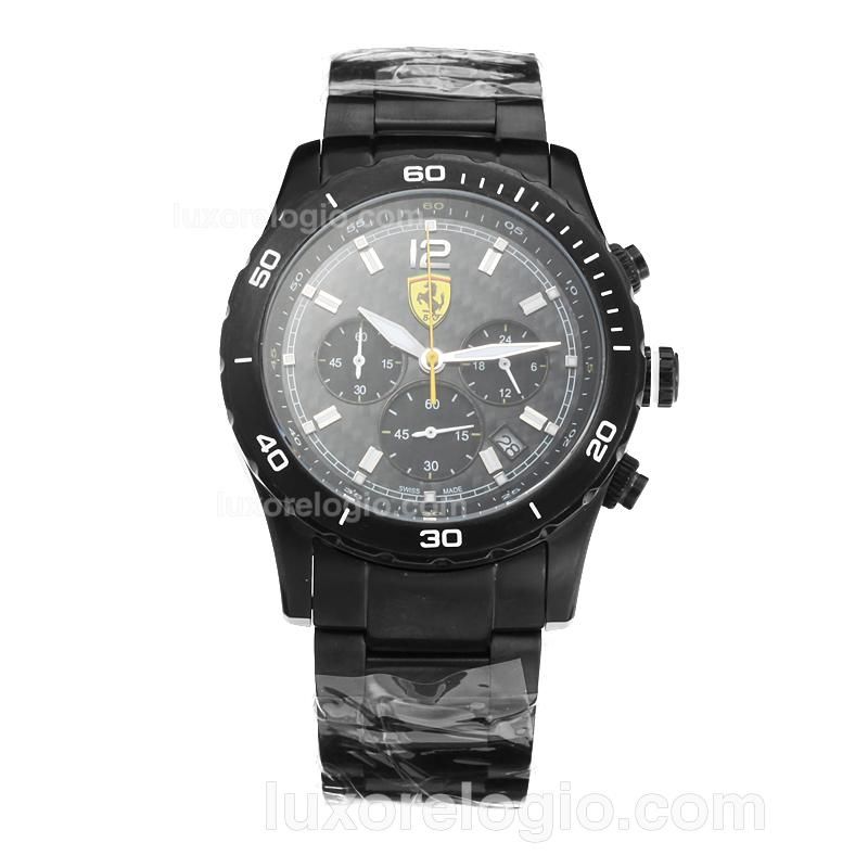 Ferrari Working Chronograph Full PVD with Black Dial-Yellow Needle