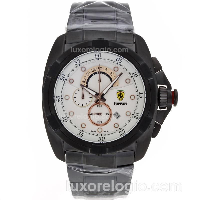 Ferrari Working Chronograph Full PVD with White Dial